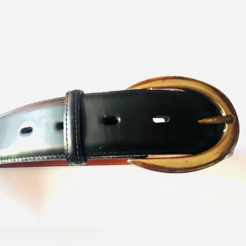 Coach Burnished Cowhide Black Leather Women's Belt